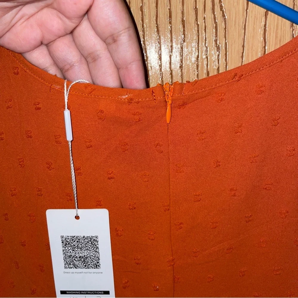 Amazon Orange Flutter Sleeve Maxi Dress - New - Picture 5 of 7